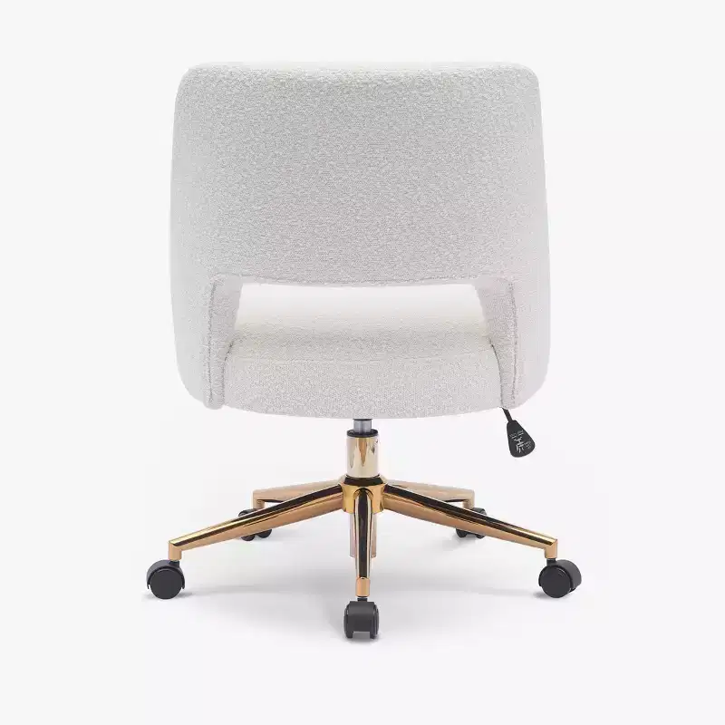 WestinTrends Genevieve Mid-Century Modern Swivel Office Chair With Wheels (Set Of 2), Cream