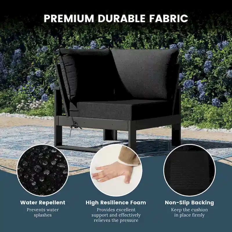 Polytrends Endless Patio 4-Piece Deep Seating Set with Gray Frame