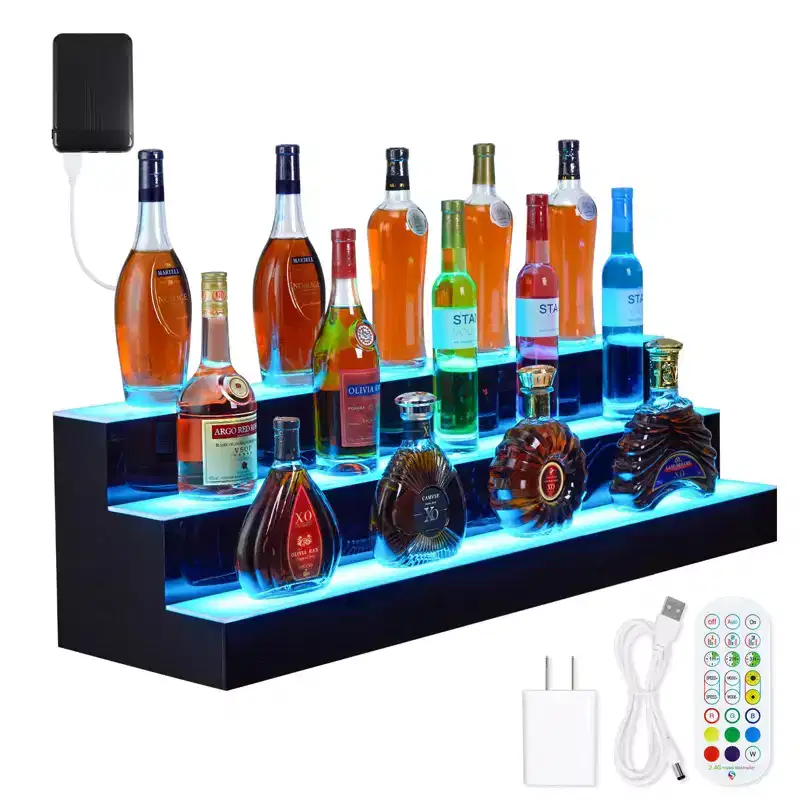 Wall-Mounted 3 Layers 60 Inches Display with Remote Control - Dynamic Led Lighting
