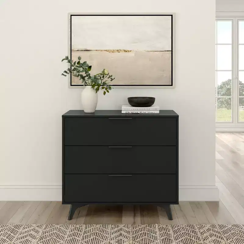 Plank+Beam 3 Drawer Dresser with Brass Handle