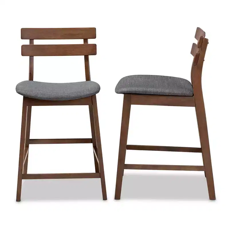 Set of 2 Larine Wood Counter Height Barstools - Baxton Studio