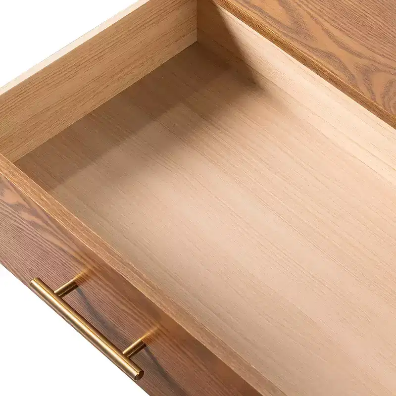 HOMES: Inside + Out Riverstone Mid-Century Modern 2 Drawer Nightstand Walnut