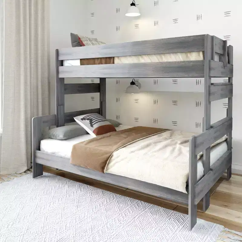 Plank+Beam Solid Wood Farmhouse Twin over Full Bunk Bed