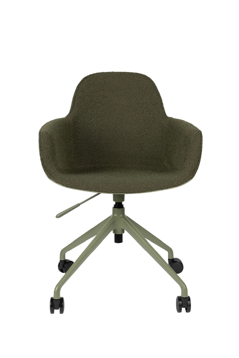 Padded Polyester Swivel Office Armchair with Aluminum Base