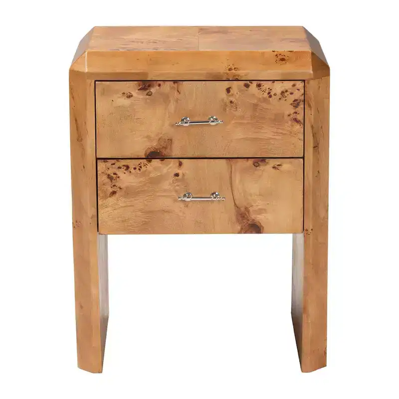 bali & pari Nebu Wood Nightstand Mappa Burl