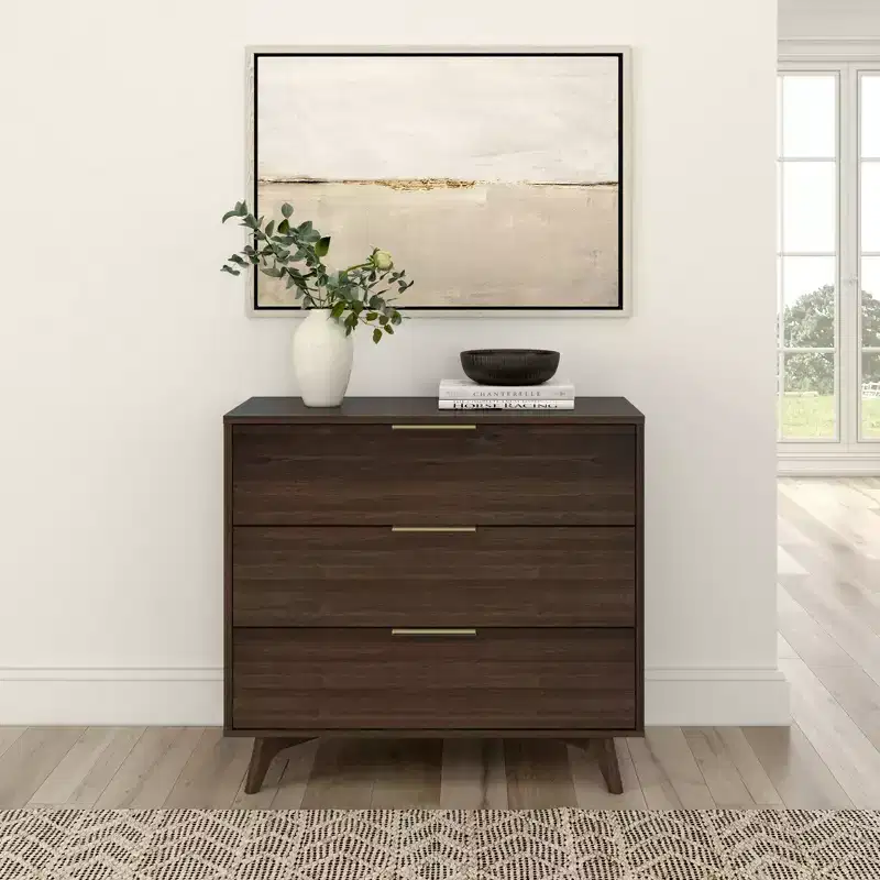 Plank+Beam 3 Drawer Dresser with Brass Handle
