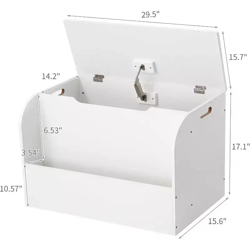 Kids Storage Bench with Toy Bins & Bookshelf