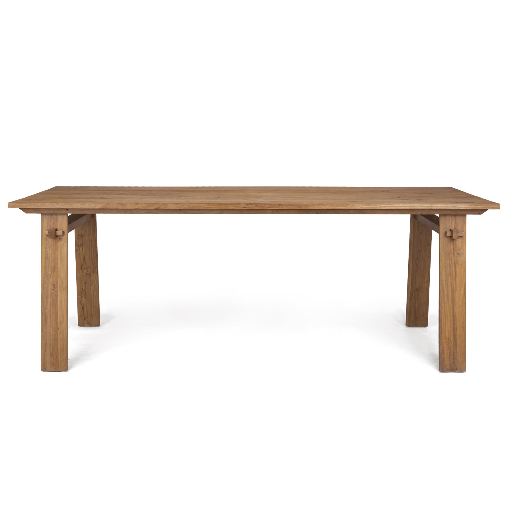 Rustic Reclaimed Teak Rectangular Dining Table with Javanese Joinery Detail for Dining Room