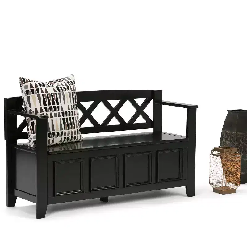 Halifax 48 inch Wide Solid Wood Transitional Entryway Bench