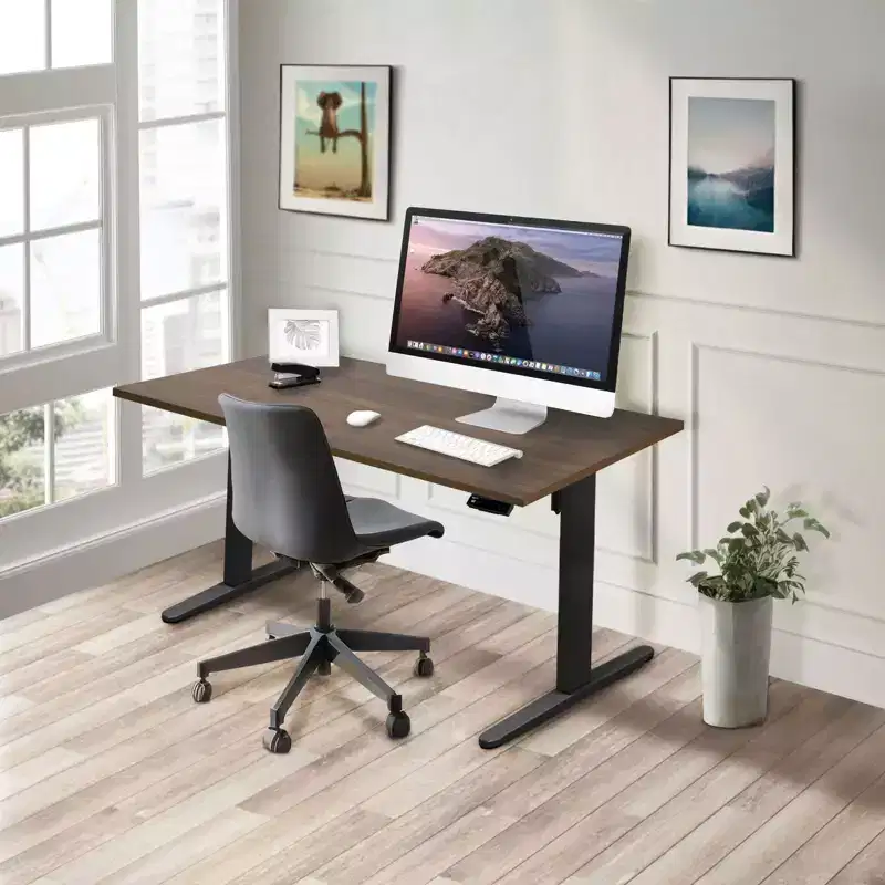 Mount-It! Electric Sit-Stand Desk with Tabletop - Black/Adrift