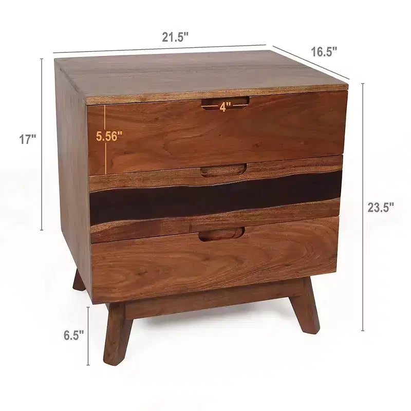 Nightstand Table for Bedroom Storage 21.5x16.5x23