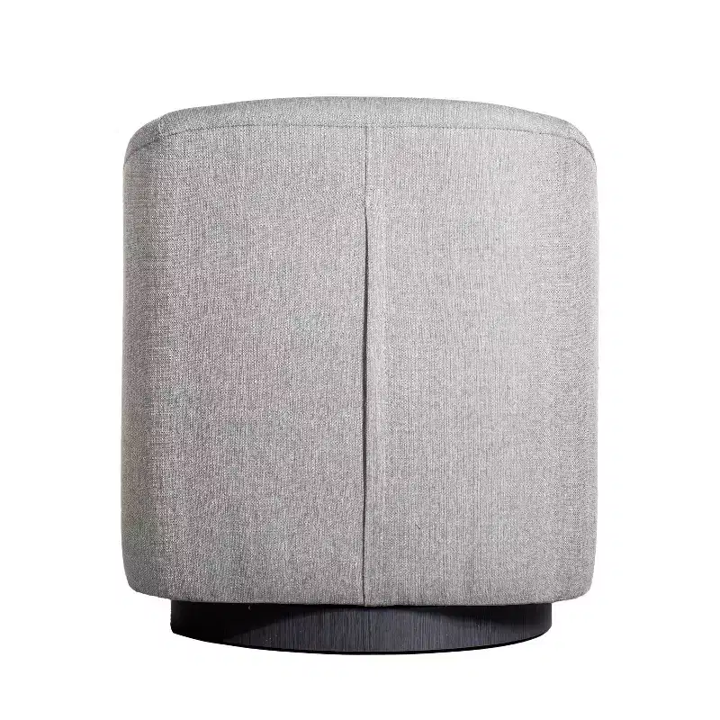 Emma and Oliver Upholstered Club Style Barrel Accent Chair with 360 Degree Swivel Vinyl Wrapped Base and Sloped Armrests