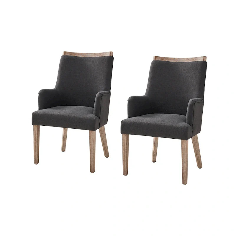 Farmhouse Upholstered Solid Wood Dining Chair Set of 2