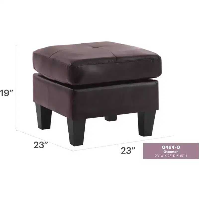 Passion Furniture Newbury Faux Leather Upholstered Ottoman