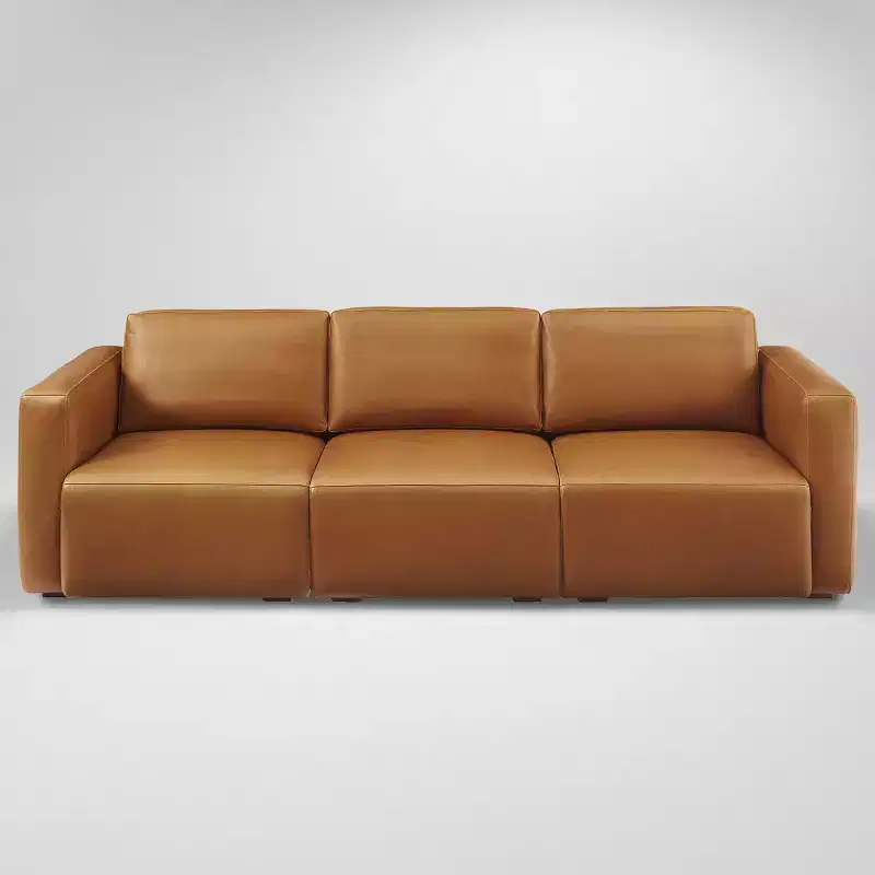 Luxury Genuine Leather 3-Seater Sofa