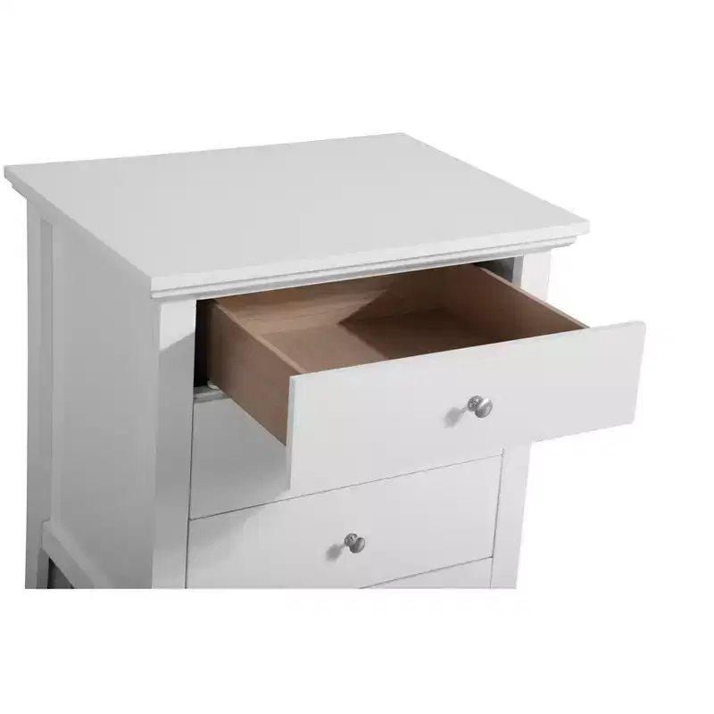 Passion Furniture Hammond 3-Drawer White Nightstand (26 in. H x 24 in. W x 18 in. D)