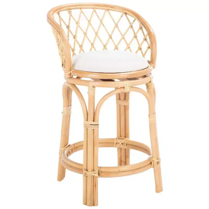 Yuta Rattan Counter Stool W/ Cushion - BST6504 - Safavieh