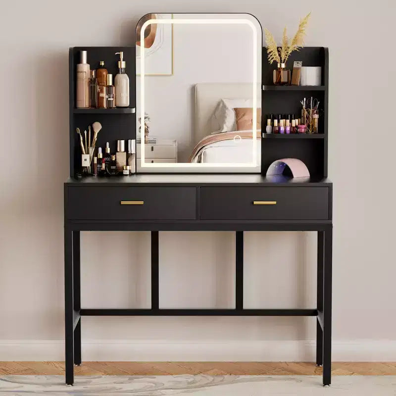 Makeup Vanity with Mirror and Lights, Vanity Table with Drawers