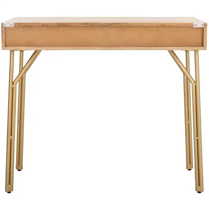 Lily 2 Drawer Desk - DSK9006 - Natural/Brass - Safavieh