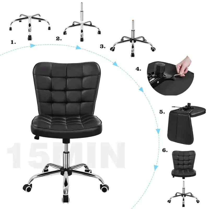 Yaheetech Modern Mid-back Office Chair Armless Desk Chair