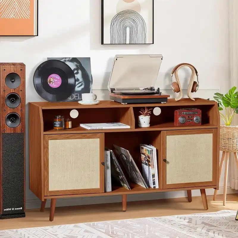 Large Record Player Stand - 48.42D x 15.74W x 29.52H