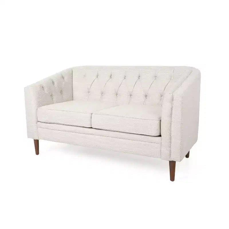 Christopher Knight Home Cantrell Tufted Loveseat Beige/Espresso