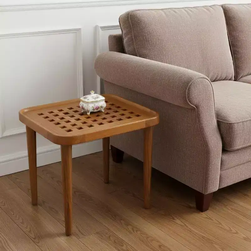 HomeRoots 18 Brown Solid Wood Rectangular End Table