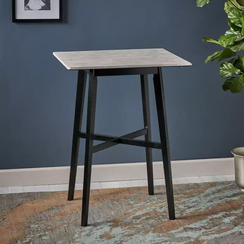 GDFStudio Hildred Modern Laminate and Rubber Wood Square 42 Bar Dining Table