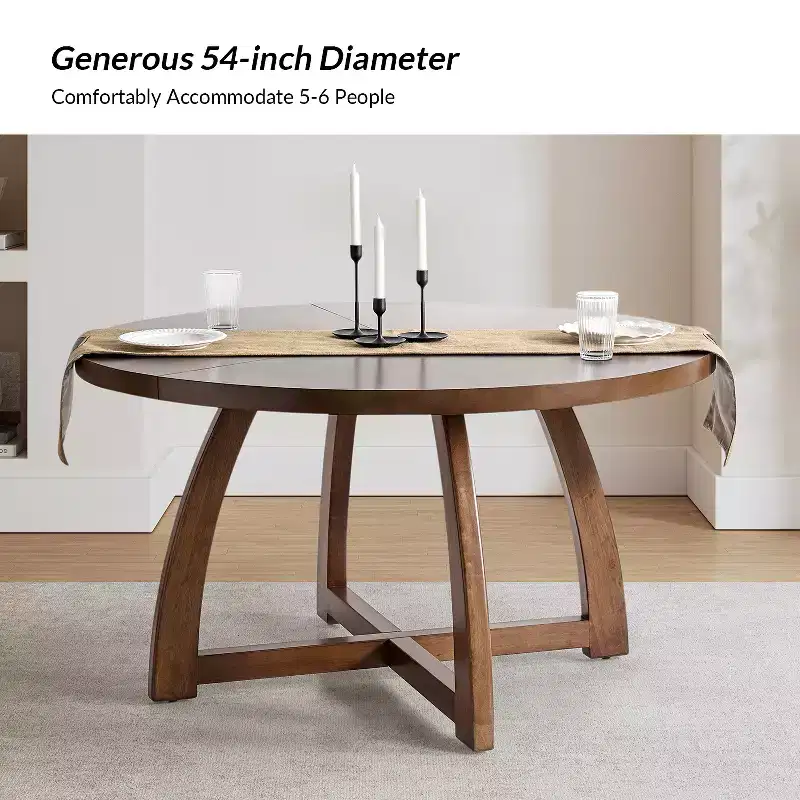 Nicola 54 Mid-century Modern Solid Wood Round Dining Table|HULALA HOME