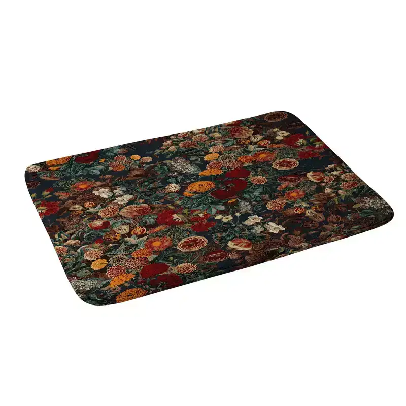 Burcu Korkmazyurek Exotic Garden Night Memory Foam Bath Rug Blue - Deny Designs