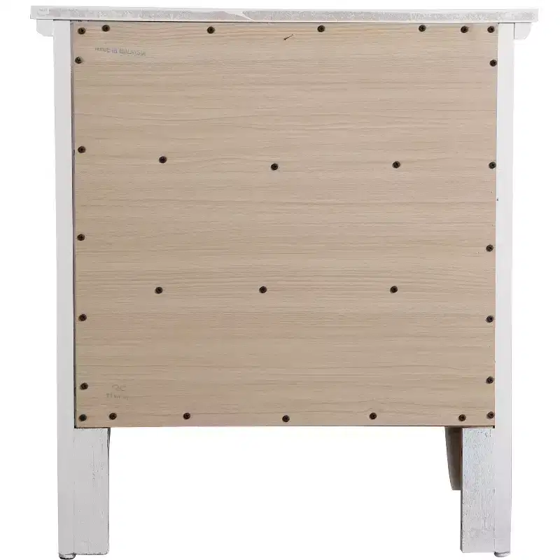 Passion Furniture Hammond 3-Drawer White Nightstand (26 in. H x 24 in. W x 18 in. D)