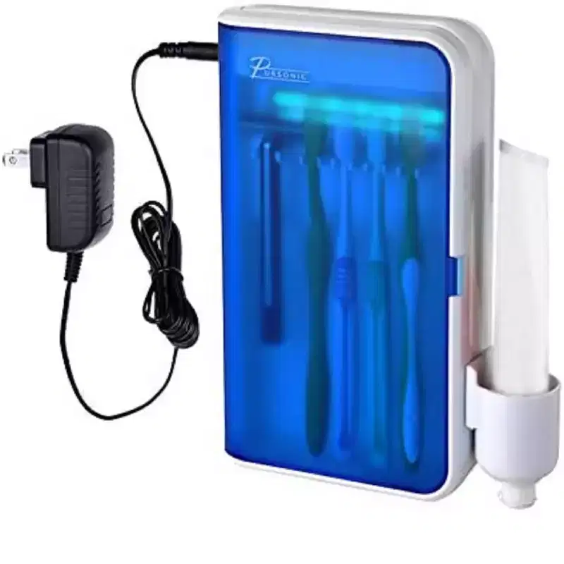 Pursonic Wall Mountable and Portable UV Toothbrush Sanitizer with AC Wall Adapter: 10-Inch Height, Soft Nylon Bristles
