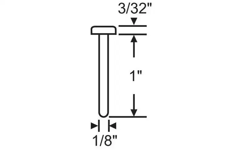 Brixwell Plunger Flex Pin Nylon Material 1 Plunger Length, 1/8 Shaft Diameter, 3/32 Head Thickness, White Finish