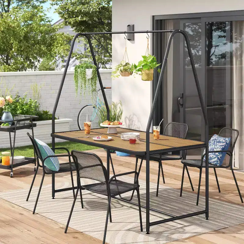 Metal Mesh Stackable Patio Dining Chair Black - Room Essentials