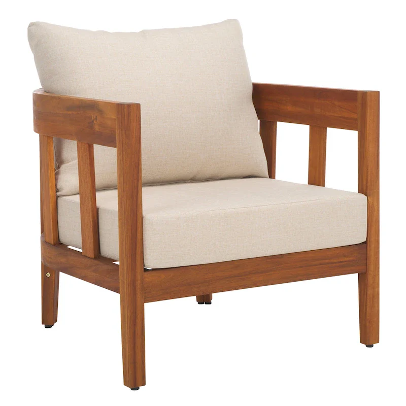 SAFAVIEH Owen 4-Piece Solid Wood Patio Conversation Set - 52W x 30D x 25H