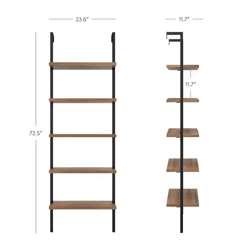 Nathan James 72.5" Theo Bookshelf Brown