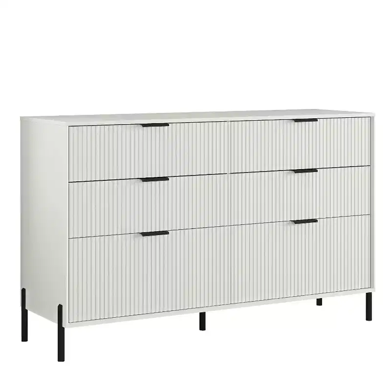 Festivo 4pc Modern Elegance Bedremm Chest and 6 Drawer Dresser and 2 Drawer Nightstands Set
