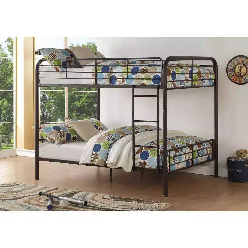 Acme Furniture 79" Full Bunk Bed Bristol Loft and Bunk Bed Dark Brown : Metal Frame, No Box Spring Needed