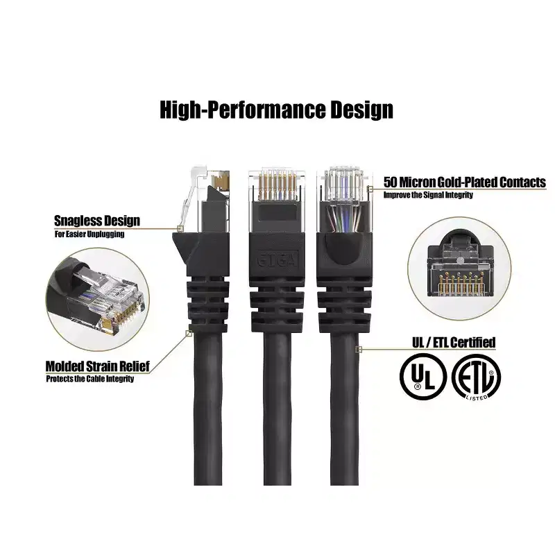 SANOXY Cables and Adapters; 14ft Cat6 550 MHz UTP Snagless Ethernet Network Patch Cable, Black