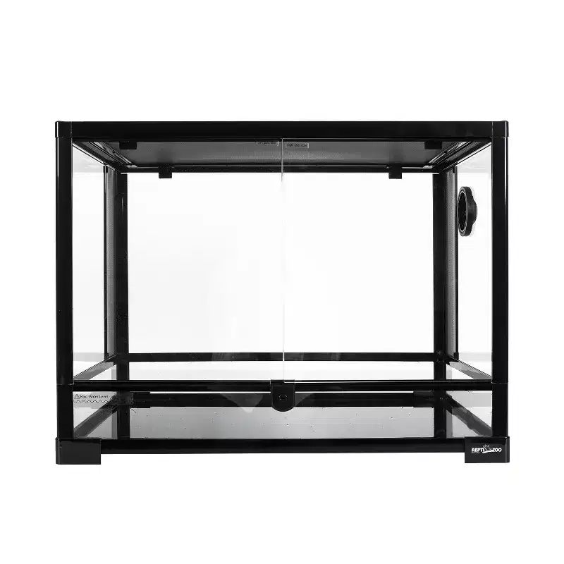 REPTI ZOO Reptile Glass Terrarium, 24 x 18 x 18 Front Opening Terrarium with Double Hinge Door