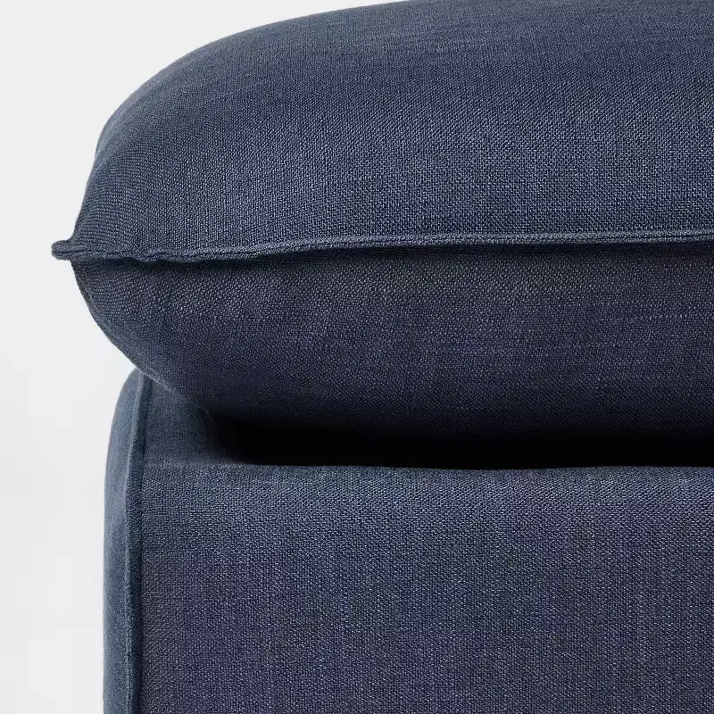Padded Slipcover Ottoman Blue - Threshold™ designed with Studio McGee