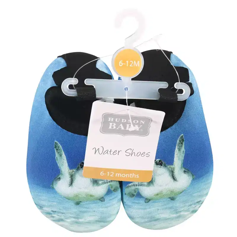 Hudson Baby Infant and Toddler Water Shoes for Sports, Yoga, Beach and Outdoors, Sea Turtle