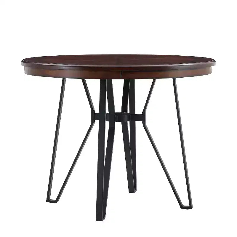 Christopher Knight Home Netia Modern 5 Pieces Metal and Rubberwood Counter Height Dining Set, Natural Brown
