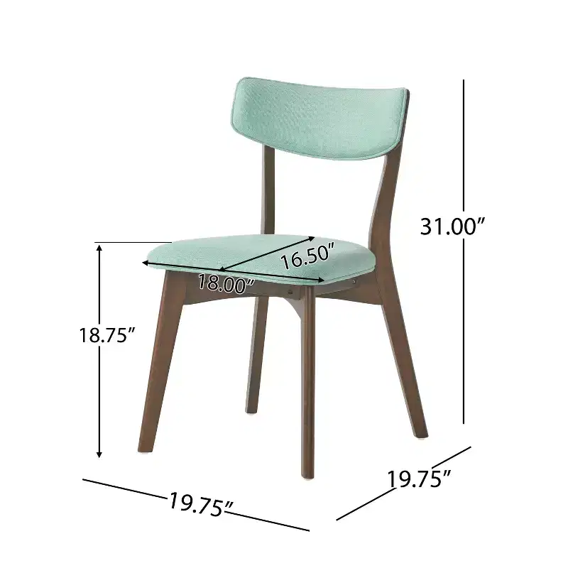 GDFStudio Willis Rubberwood Upholstered Dining Chairs (Set of 4)
