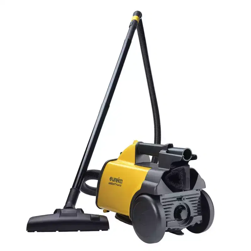 Eureka Mighty Mite Bagged Canister Vacuum Yellow: Electric, 1560W, 20ft Cord, 6.5ft Hose, Washable Foam Filter, Hard Floor & Carpet