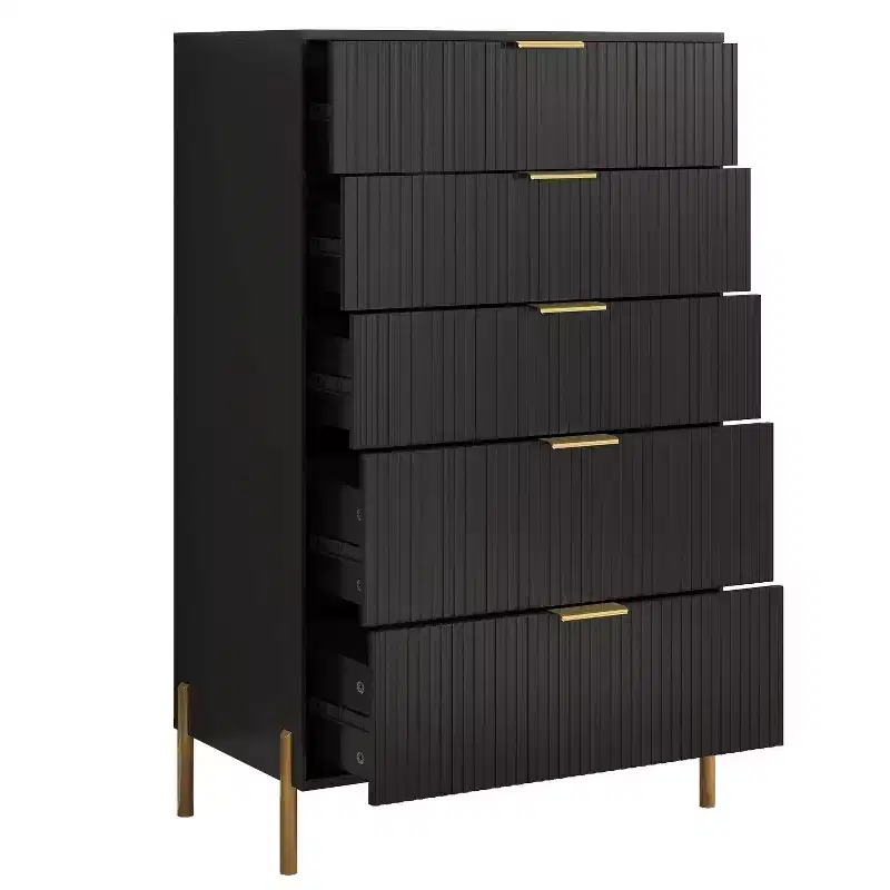 Festivo 4pc Modern Elegance Bedremm Chest and 6 Drawer Dresser and 2 Drawer Nightstands Set