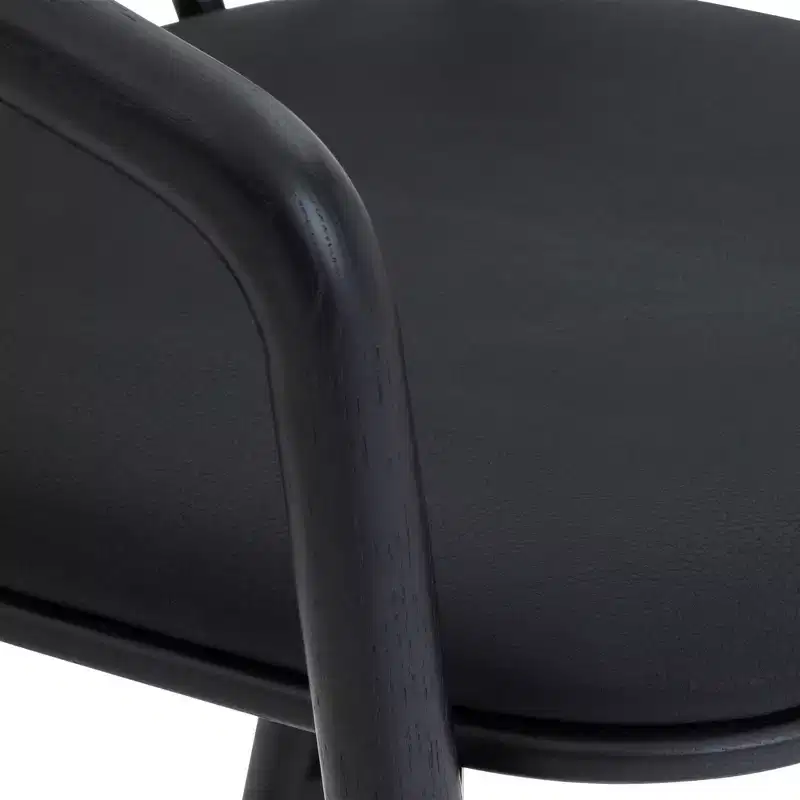 Armen Living Echo Wood and Faux Leather Barstool