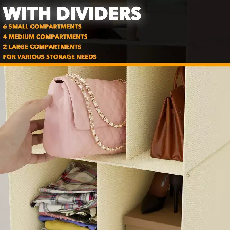 2 Pack Hanging Closet Organizer and Storage with Dividers ,efficient shoe storage in closets, wardrobes, RVs, and garment racks-SpaceAid