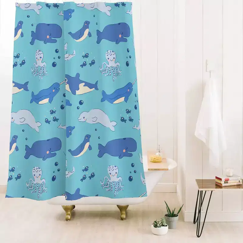 Deny Designs Kids' Carriecantwell Sweet Sea Life Shower Curtain