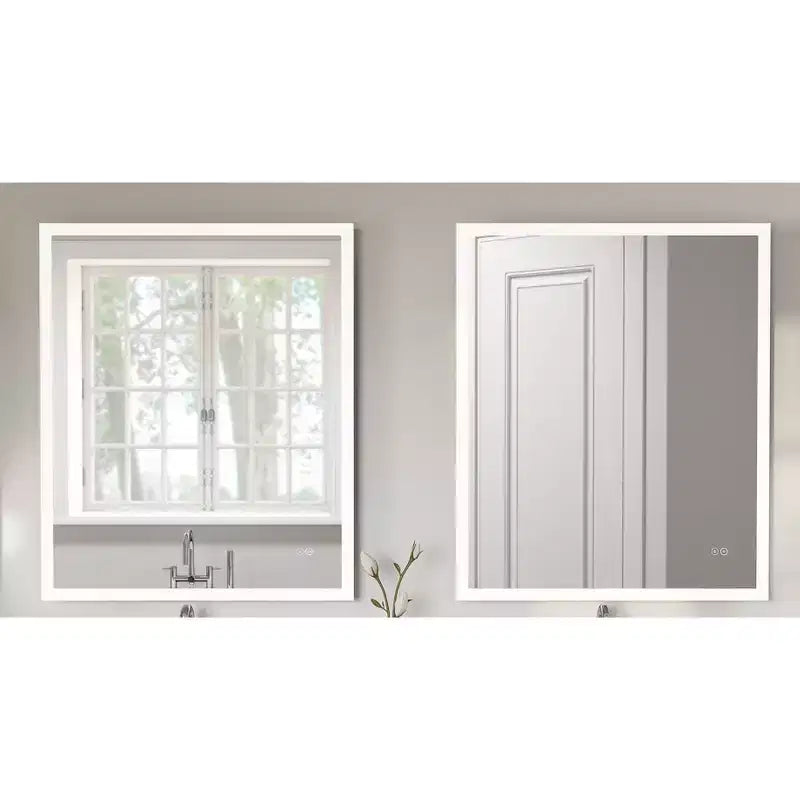 30x36 Premium Lumen Single LED Wall Mirror with Bluetooth Speakers - Home NetWerks: Smart Audio Bathroom Vanity Accessory